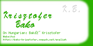 krisztofer bako business card