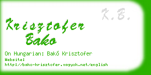 krisztofer bako business card